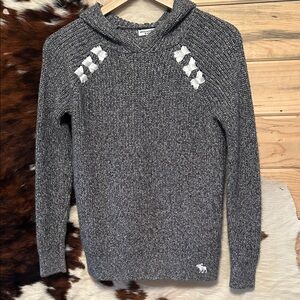 Abercrombie Kids Gray Crewneck Sweater with Ribbon Accents Size 16